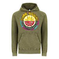 Vintage Olive Hello Summer Vintage Hoodie - CowhideDigitalArt