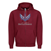 Burgundy suitable-st-battlehawks-worn Zipper Hoodie - linhVisuals