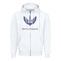 White suitable-st-battlehawks-worn Zipper Hoodie - linhVisuals