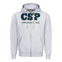 Heather Grey CSP, concordia university st paul, apparel Zipper Hoodie - linhVisuals
