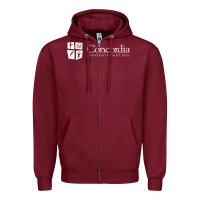 Burgundy Concordia University, St. Paul, apparel Zipper Hoodie - linhVisuals