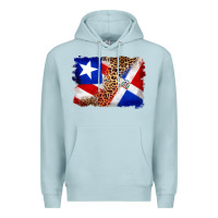 Blue Mist puerto rico and dominican republic flag Premium Hoodie - Artiststas