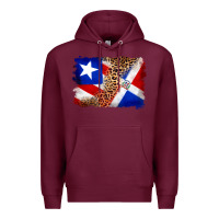 Burgundy puerto rico and dominican republic flag Premium Hoodie - Artiststas