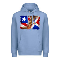 Colony Blue puerto rico and dominican republic flag Premium Hoodie - Artiststas