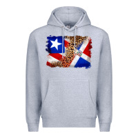 Heather Grey puerto rico and dominican republic flag Premium Hoodie - Artiststas