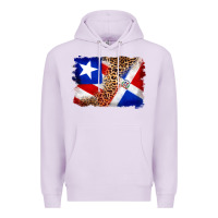 Lilac puerto rico and dominican republic flag Premium Hoodie - Artiststas