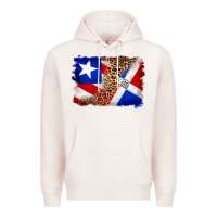 Pale Pink puerto rico and dominican republic flag Premium Hoodie - Artiststas