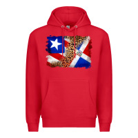 Red puerto rico and dominican republic flag Premium Hoodie - Artiststas
