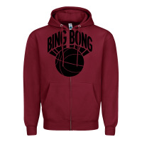 Burgundy black bing bong Zipper Hoodie - linhVisuals