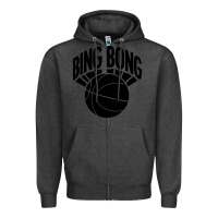 Charcoal Heather black bing bong Zipper Hoodie - linhVisuals