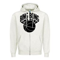 Oatmeal Heather black bing bong Zipper Hoodie - linhVisuals