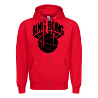 Red black bing bong Zipper Hoodie - linhVisuals