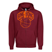 Burgundy Bing Bong New York Zipper Hoodie - linhVisuals