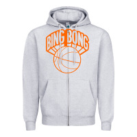 Heather Grey Bing Bong New York Zipper Hoodie - linhVisuals