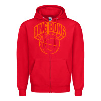 Red Bing Bong New York Zipper Hoodie - linhVisuals