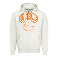 Oatmeal Heather Bing Bong New York Zipper Hoodie - linhVisuals