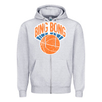 Heather Grey Bing Bong Vintage Zipper Hoodie - linhVisuals