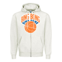 Oatmeal Heather Bing Bong Vintage Zipper Hoodie - linhVisuals