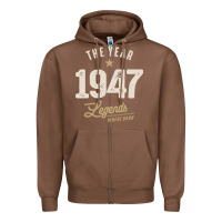 Chestnut The Year 1947 - 75th Birthday Vintage Classic Zipper Hoodie - linhVisuals