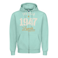 Seafoam The Year 1947 - 75th Birthday Vintage Classic Zipper Hoodie - linhVisuals