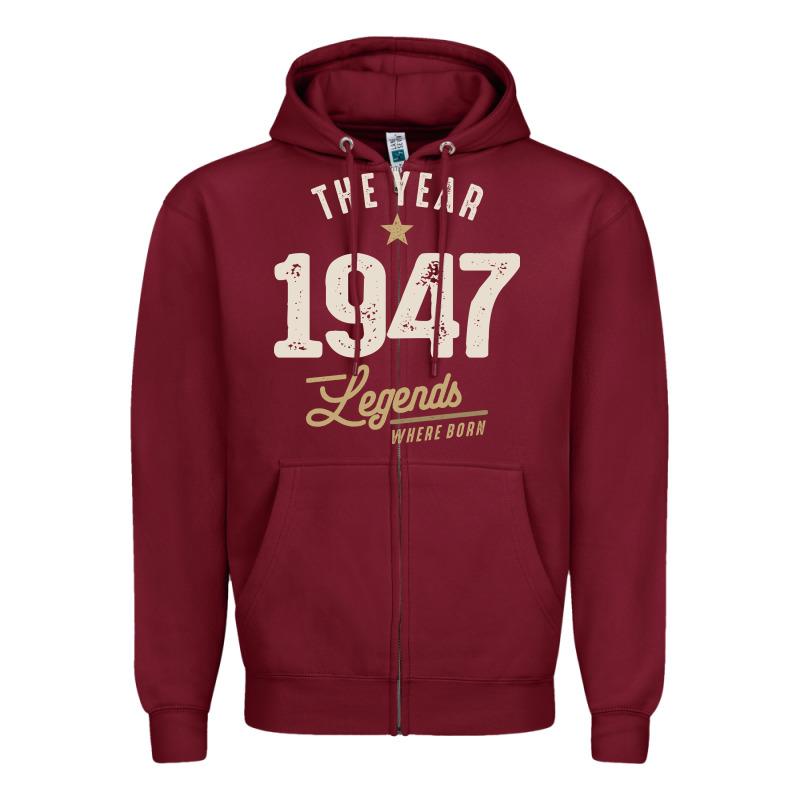 The Year 1947 - 75th Birthday Vintage Classic Zipper Hoodie by linhVisuals | Teevron