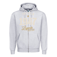 Heather Grey The Year 1947 - 75th Birthday Vintage Classic Zipper Hoodie - linhVisuals