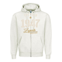 Oatmeal Heather The Year 1947 - 75th Birthday Vintage Classic Zipper Hoodie - linhVisuals