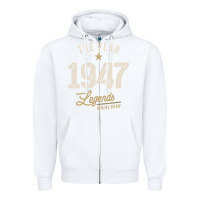 White The Year 1947 - 75th Birthday Vintage Classic Zipper Hoodie - linhVisuals