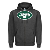 Charcoal Heather suitable-new-york-jets-worn Zipper Hoodie - linhVisuals