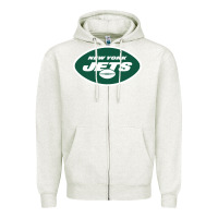 Oatmeal Heather suitable-new-york-jets-worn Zipper Hoodie - linhVisuals