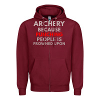 Burgundy archery because punching people is frowned upon Zipper Hoodie - linhVisuals