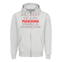 Dove Grey archery because punching people is frowned upon Zipper Hoodie - linhVisuals