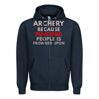 Navy archery because punching people is frowned upon Zipper Hoodie - linhVisuals