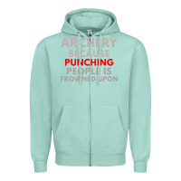 Seafoam archery because punching people is frowned upon Zipper Hoodie - linhVisuals