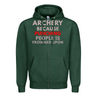 Sports Green archery because punching people is frowned upon Zipper Hoodie - linhVisuals