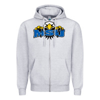 Heather Grey morehead state eagles Zipper Hoodie - linhVisuals