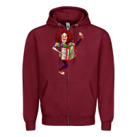 Burgundy weird al yankovic stand up comedy Zipper Hoodie - linhVisuals