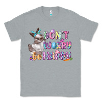 Heather Grey Don't worry be happy Easter Classic Tee - CowGirlArtShop