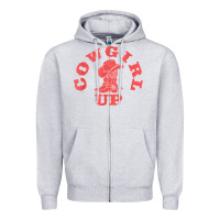 Heather Grey cowgirl up leopad hat boot rodeo western country southern t shirt Zipper Hoodie - linhVisuals