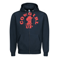 Navy cowgirl up leopad hat boot rodeo western country southern t shirt Zipper Hoodie - linhVisuals