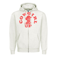Oatmeal Heather cowgirl up leopad hat boot rodeo western country southern t shirt Zipper Hoodie - linhVisuals