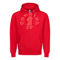 Red cowgirl up leopad hat boot rodeo western country southern t shirt Zipper Hoodie - linhVisuals