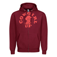 Burgundy cowgirl up leopad hat boot rodeo western country southern t shirt Zipper Hoodie - linhVisuals