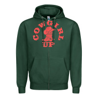 Sports Green cowgirl up leopad hat boot rodeo western country southern t shirt Zipper Hoodie - linhVisuals