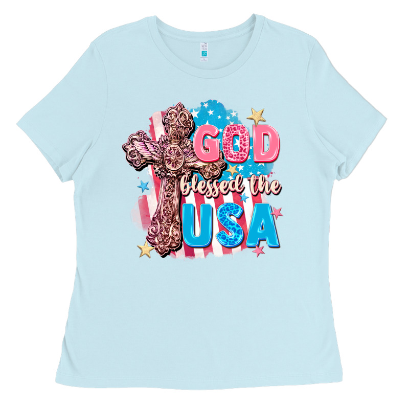 God Blessed The Usa Ladies Tee by FaDigitalArtStudio | Teevron