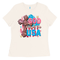 Bone God Blessed the USA Ladies Tee - FaDigitalArtStudio