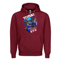Burgundy eli et3 tomac pullover hoodie Zipper Hoodie - linhVisuals