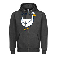 Charcoal Heather quack duck Zipper Hoodie - linhVisuals