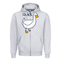 Heather Grey quack duck Zipper Hoodie - linhVisuals