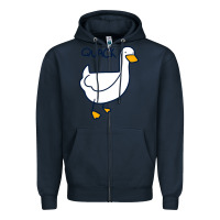 Navy quack duck Zipper Hoodie - linhVisuals